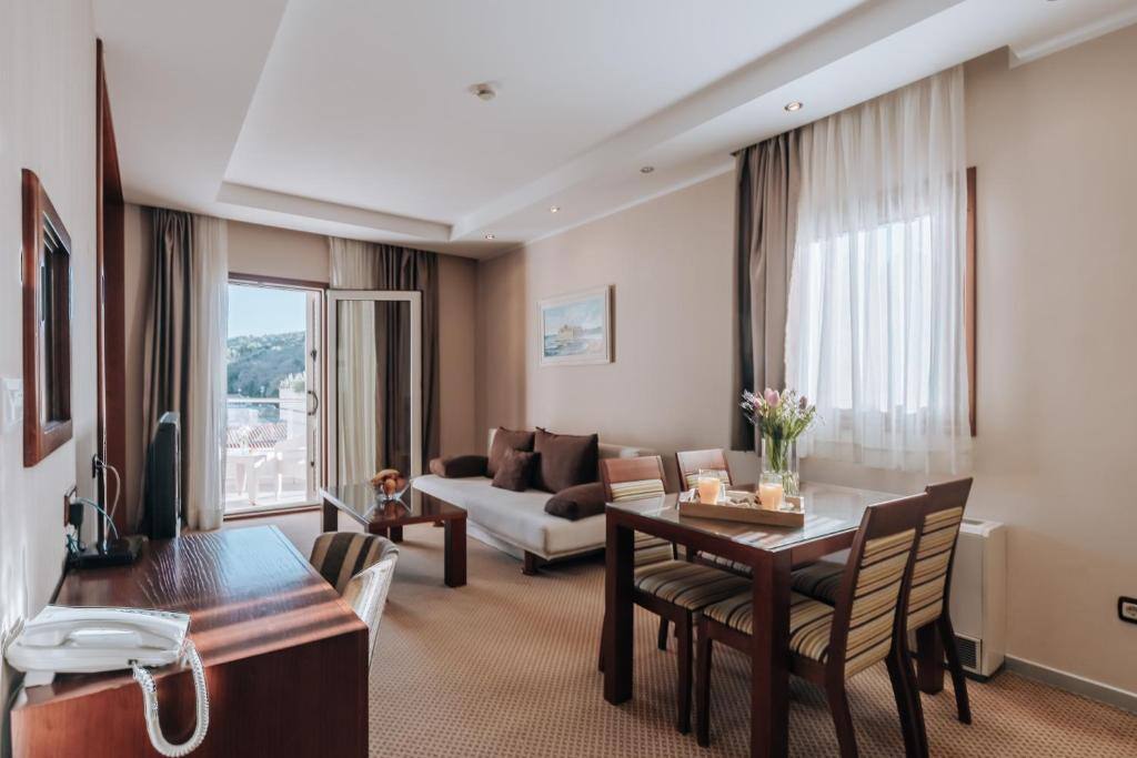 Living and dining area of an apartment